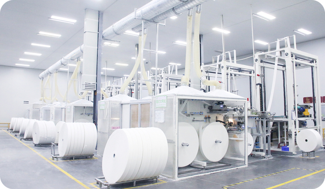 Línea de producción de núcleos de algodón esponjoso